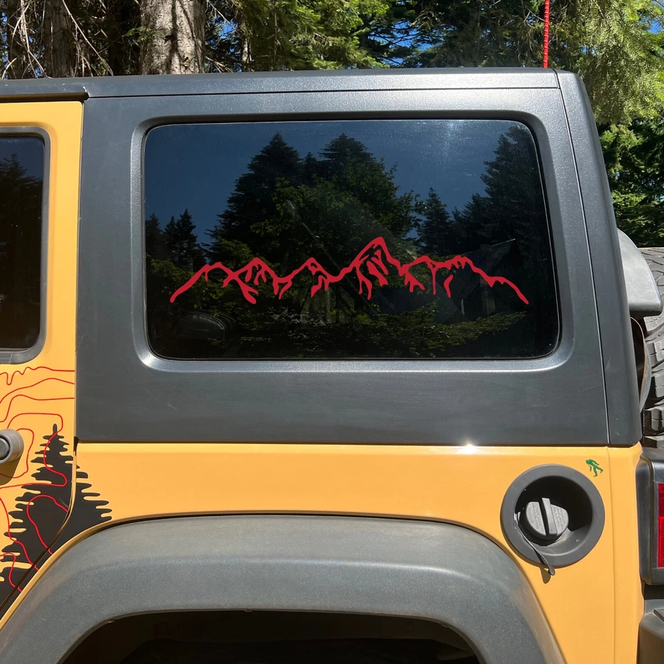 Calcomanía Grand Tetons Mountain Range para Jeep Wrangler Foto 3 de 4