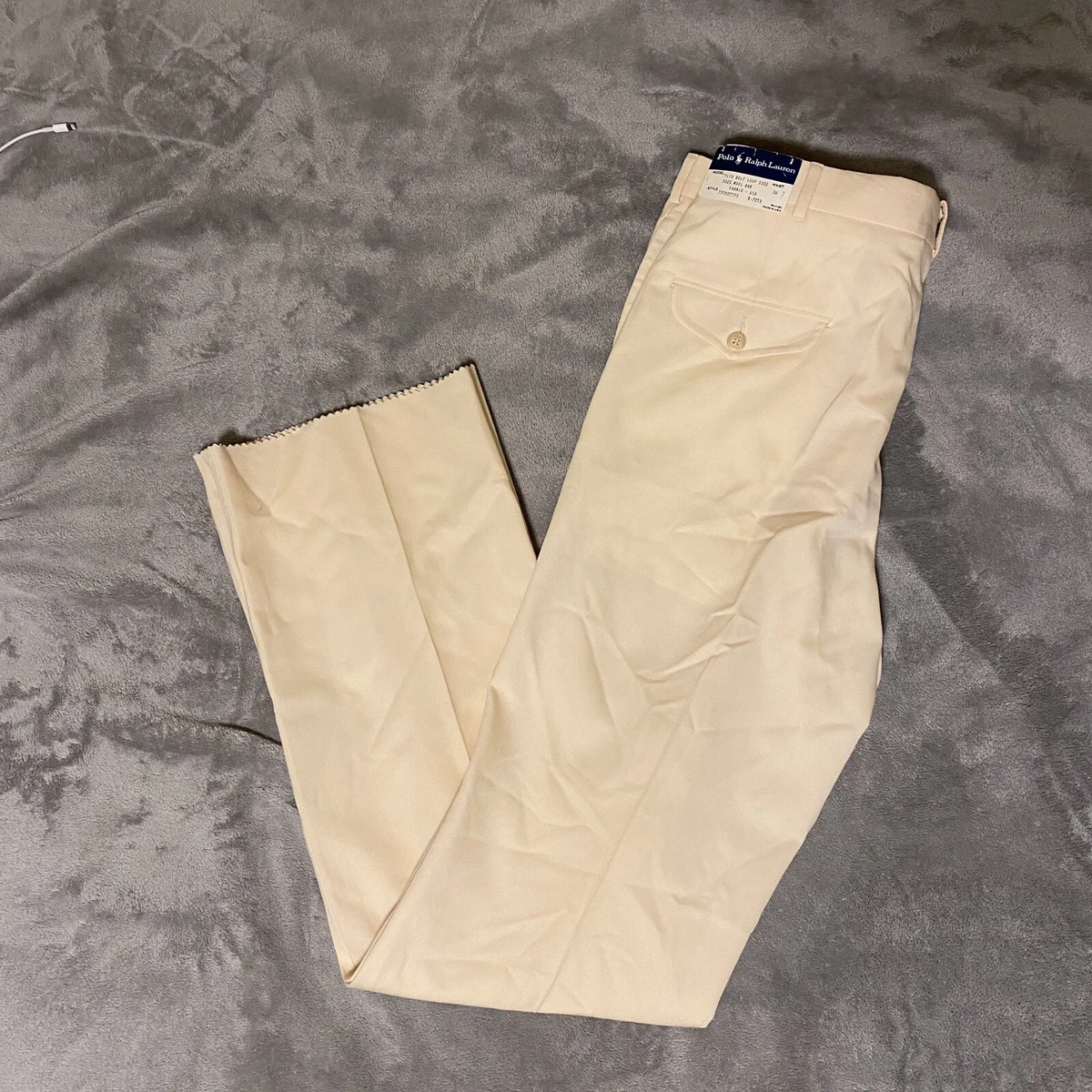 Vintage 80s Polo Ralph Lauren Wool Pants Pleated Unhemmed USA Mens 36 *Desc