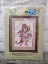 New Unopened 1988 Vtg Candamar Designs Counted Cross Stitch Kit Ballet Cat 50408