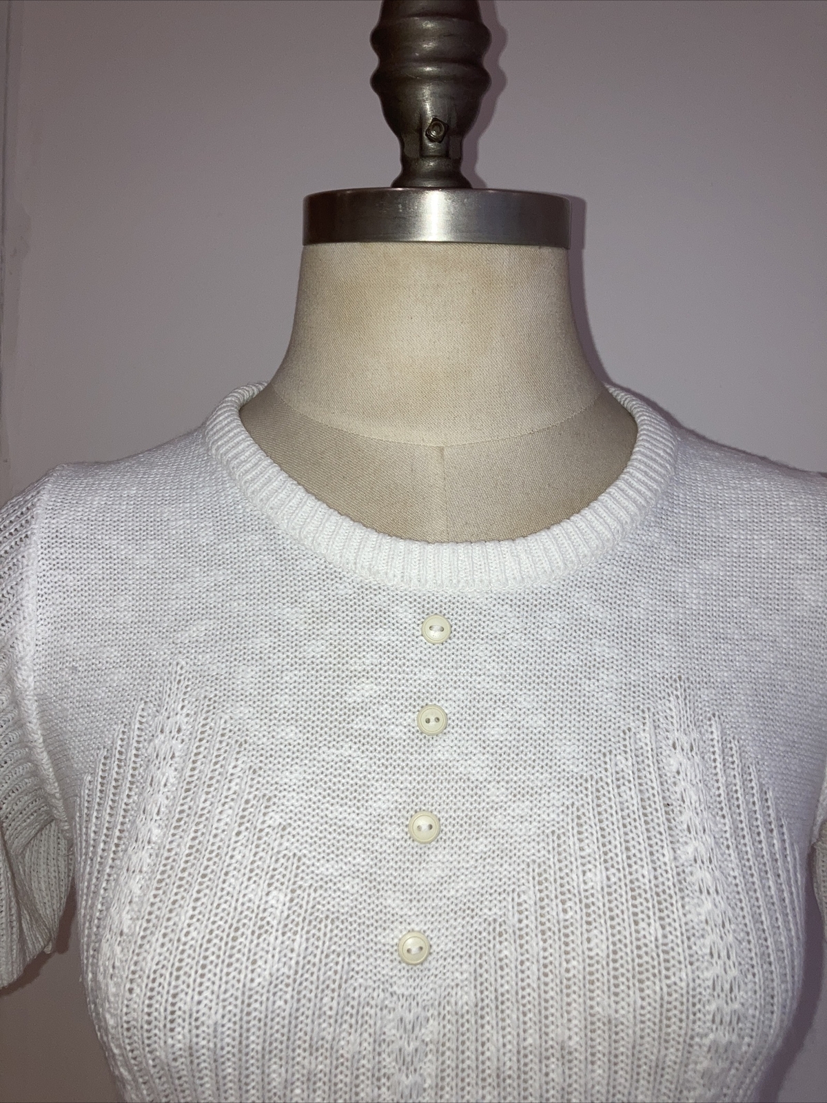 Vintage Early 1970s White St Michael (M & S) Jumper/Top, Size 14, 36" Bust 2
