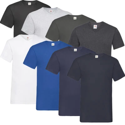 10 FRUIT OF THE LOOM T SHIRT V-NECK M L XL XXL 3XL 4XL 5XL V AUSSCHNITT - Bild 1 von 2
