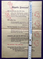 Old Election Propaganda Leaflet CDU Oops Comrades and Left Conversations 1950s