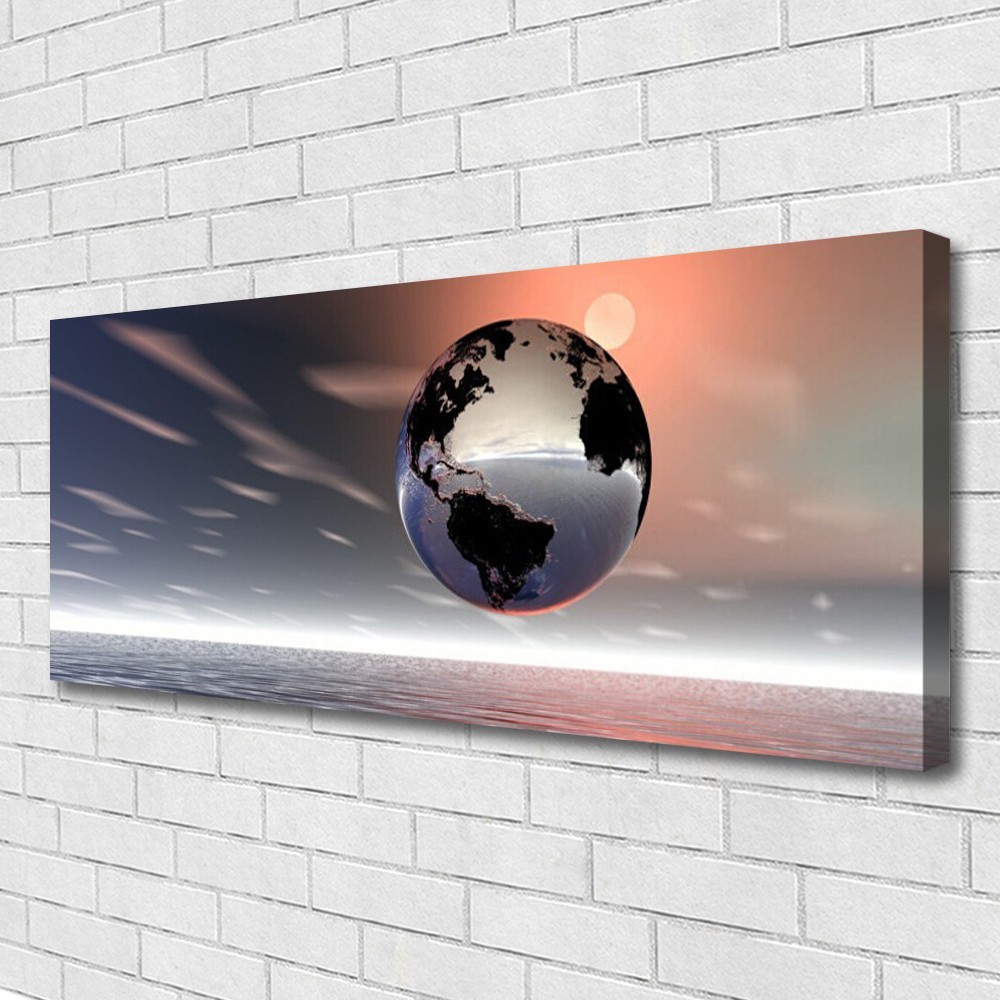 Impression sur toile 125x50 Art Terre, tableau panoramique en lin pour salon