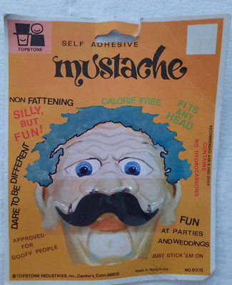 Vintage 1960/1970's Era Topstone Fake Mustache Disguise Halloween Novelty NIP