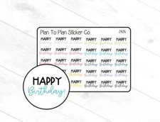 2426~~Happy Birthday Planner Stickers.