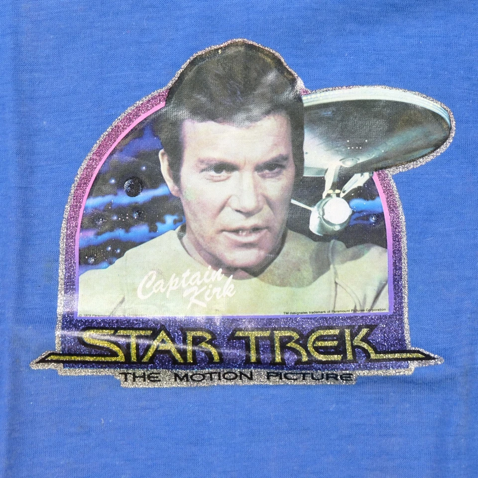 Rare VTG Star Trek Captain Kirk 1979 Iron-on T Shirt 70s 80s Shatner Youth 6-7 - Image 2 of 4