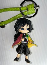 3D Mini Demon Slayer Giyu Tomioka Keychain With A Faux Leather Strap