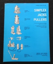 1966 Templeton Kenly & Co Simplex Jacks & Pullers Engineering Brochure Broadview