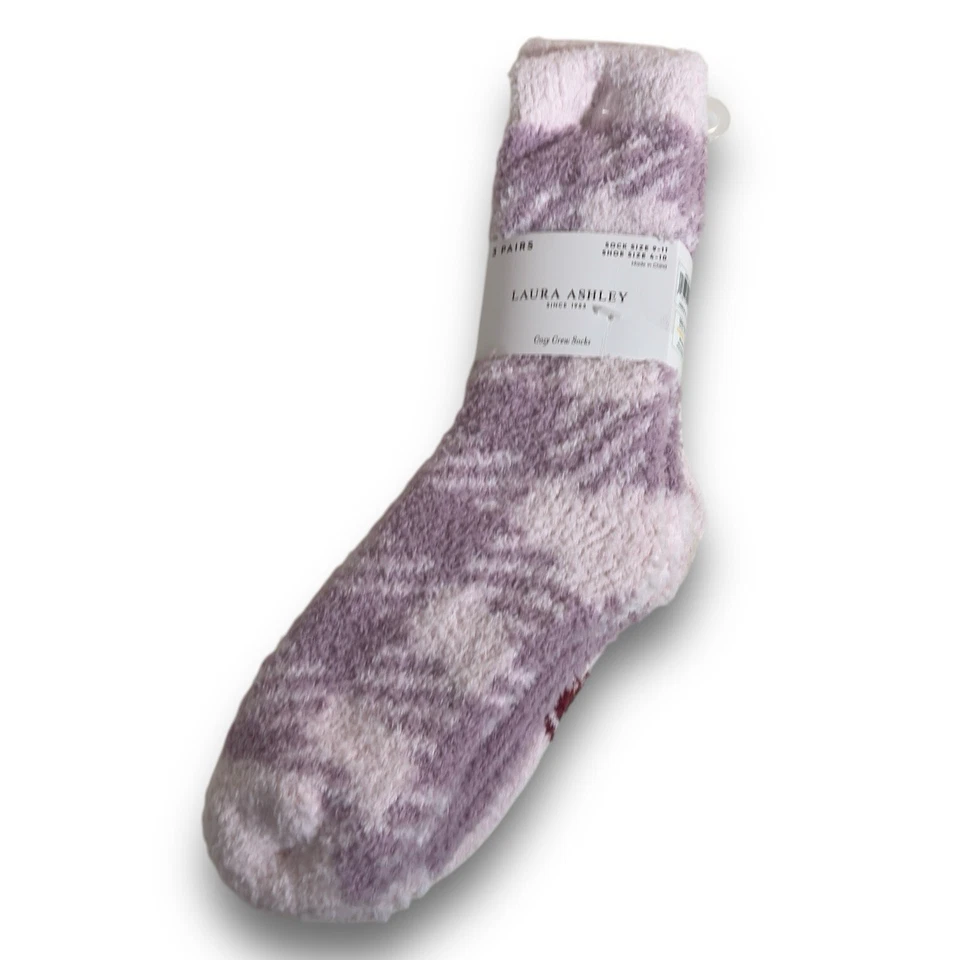 Calcetines Deportivos Laura Ashley 3 Pr Para Mujer Cálidos Corazones Difusos Blanco Rosa Talla 4-10 Foto 3 de 4