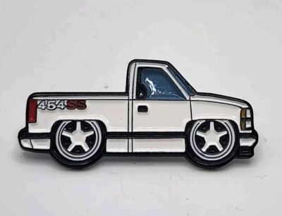 WHITE OBS Chevrolet 454 SS Hat Lapel Chevy Truck Trokiando