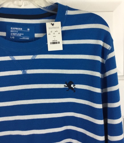 Express Waffle Men's Blue White Striped 
