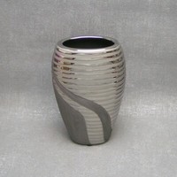 Gilde Vase Sevilla Oval Silber Keramik Edel Modern Geschenk