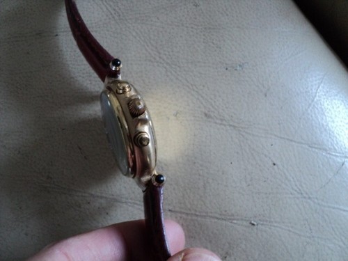 Stauer 27 Jewels Automatic Watch Moonphase Calendar Gold Tone Leather Strap GWO - Picture 4 of 10