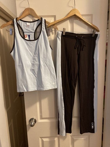 TARGET Two Piece Set Size 16 Activewear Sky Blue Racerback Top & Size 14 Pants