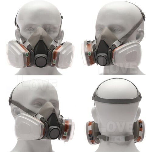 7 IN 1 Gas Mask Full Face Respirator Paint Spray Chemical Facepiece Safety NEW - Picture 7 of 15