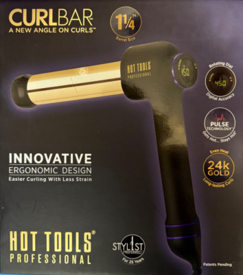 HOT TOOLS PROFESSIONAL CURLBAR 1-1/4'' HAIR CURLING IRON 24K-Totally NEW!!
