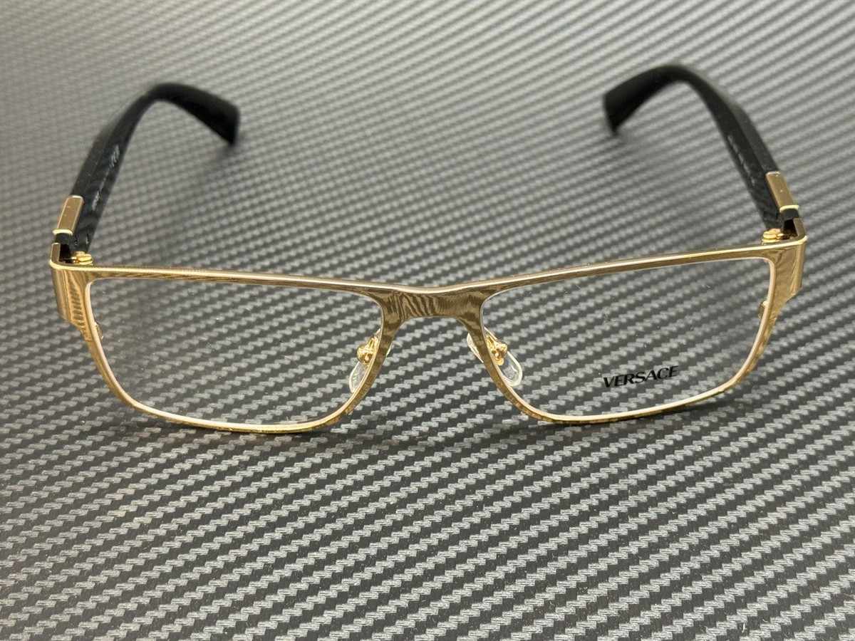 ウーフォス☆メガ　ベージュW6EU37 VERSACE VE1274 1002 Gold Black Men's 57 mm Eyeglasses | eBay