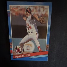 1991 Donruss Bryan Harvey #206 California Angels Base Set Baseball Card