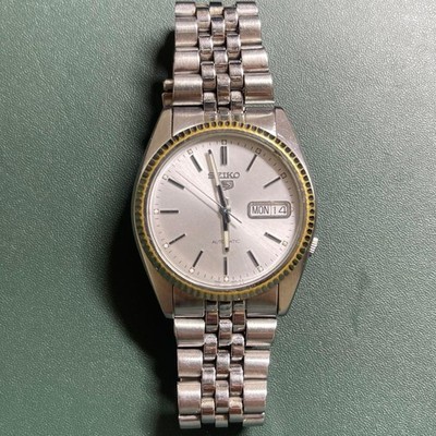 Vintage SEIKO 5 7S26-3110 Silver Dial 36mm Automatic Men's Watch JAPAN gold