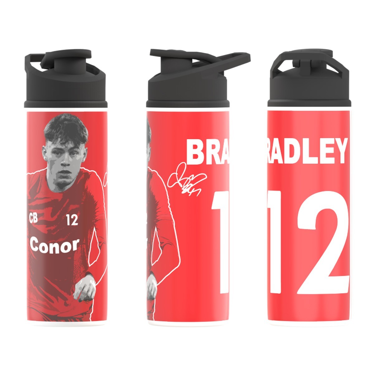 Liverpool Bottle Bradley 600ml Capacity Big Mouth -White w/Blk Lid