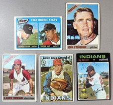 1965 - 1971 Cleveland Indians Autographed Topps Cards -Lot of 5 Period Signed 5x