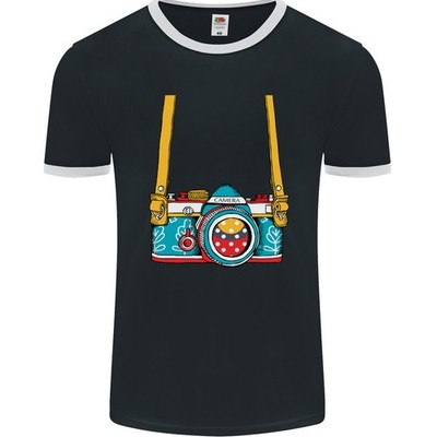 Fotografie Kamera Um Den Hals Herren Ringer T-Shirt FotL