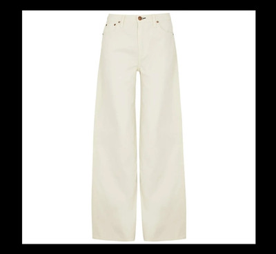 Rag & Bone Women s Sz 30 Sofie Ecru High Rise Ultra Wide Leg Jeans Baggy Cream