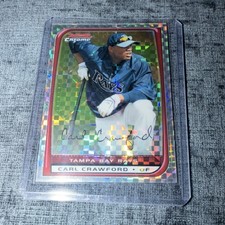 Bowman Chrome X-Fractor Carl Crawford #20 Tampa Bay Rays /250 2008