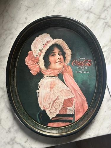 Vintage 1997 Coca Cola Metal Decorative Tray 1914 Betty Girl