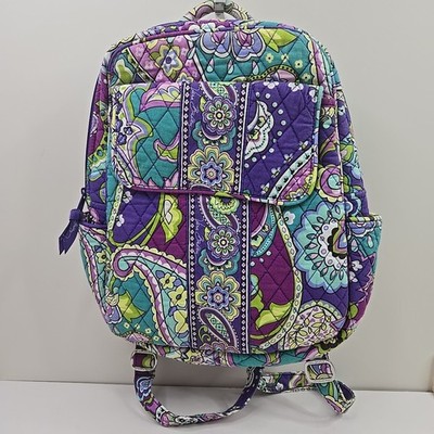 Vera Bradley Deep Purple Back Pack Vera Bradley Essential Large Backpack Wild Roses NWT Purple  main image 4