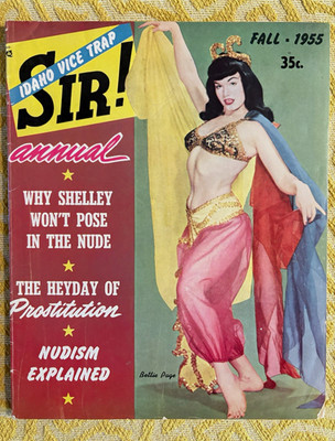SIR! Annual Fall 1955 BETTIE PAGE cover Vintage Magazine Pin-Up Photos
