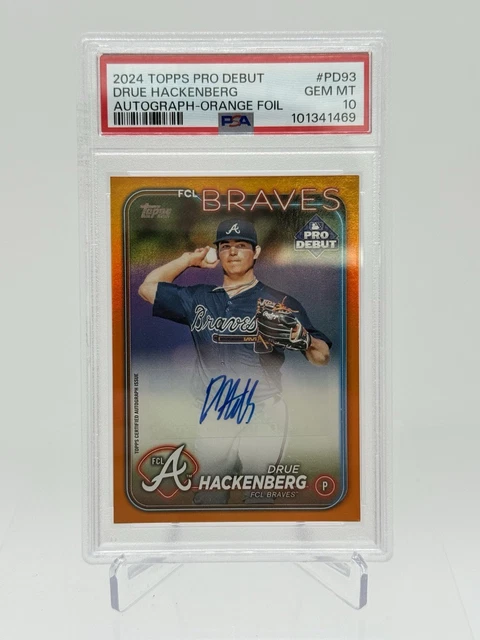 2024 Topps Pro Debut Drue Hackenberg Auto /25 Orange Foil ~ Pop 1