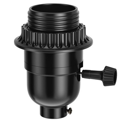 DiCUNO UL Listed E26 Lamp Socket Replacement, Turn Switch Knob ON/Off, Threaded
