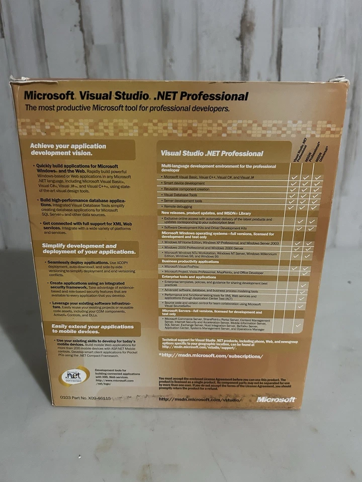 Microsoft Visual Studio.net Professional 2003 Upgrade Version Brand New - Image 2 of 2