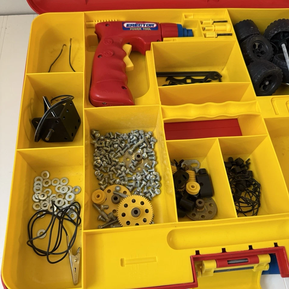 Juegos de piezas de montaje Meccano vintage estuche de almacenamiento herramienta eléctrica #1 #2 #3 #4  Foto 2 de 4