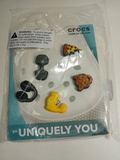 Crocs 5 Piece Jibbitz Set Pizza/Tiger/Workout New