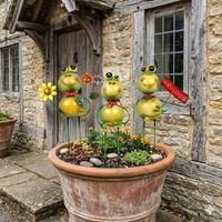 "Gartenfigur Frosch Franz \"Blume\" Ca. 42 Cm - Gartendekoration"
