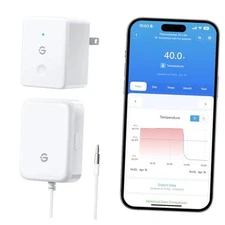  WiFi Refrigerator Thermometer with Alarm, Wireless Digital 1 Gateway+1 Sensor