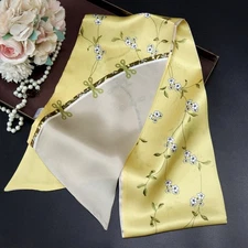 Double Side 100% Silk Long Scarf Women's Neckerchief Tied Chinese Style 59*6"