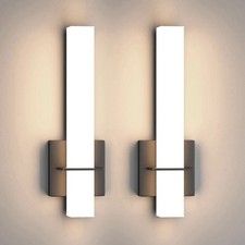 Modern LED Wall Sconces 18W 3000K Dimmable Black Set Of 2