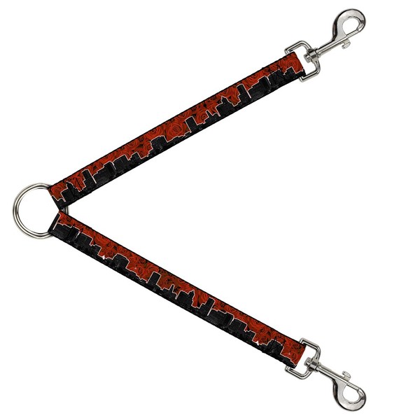 Dog Leash Splitter Portland Vivid Skyline Red Roses/Black (Us Import)-image