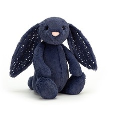 AUTHENTIC❗️NWT New with Tags Jellycat MEDIUM Bashful Navy Stardust Bunny - HTF!