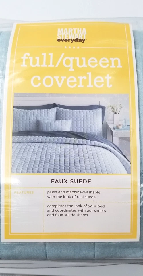 De Colección Martha Stewart Todos los días Completo/Reina Imitación Gamuza Cobertor Color: Cielo Brillante Nuevo Foto 4 de 4