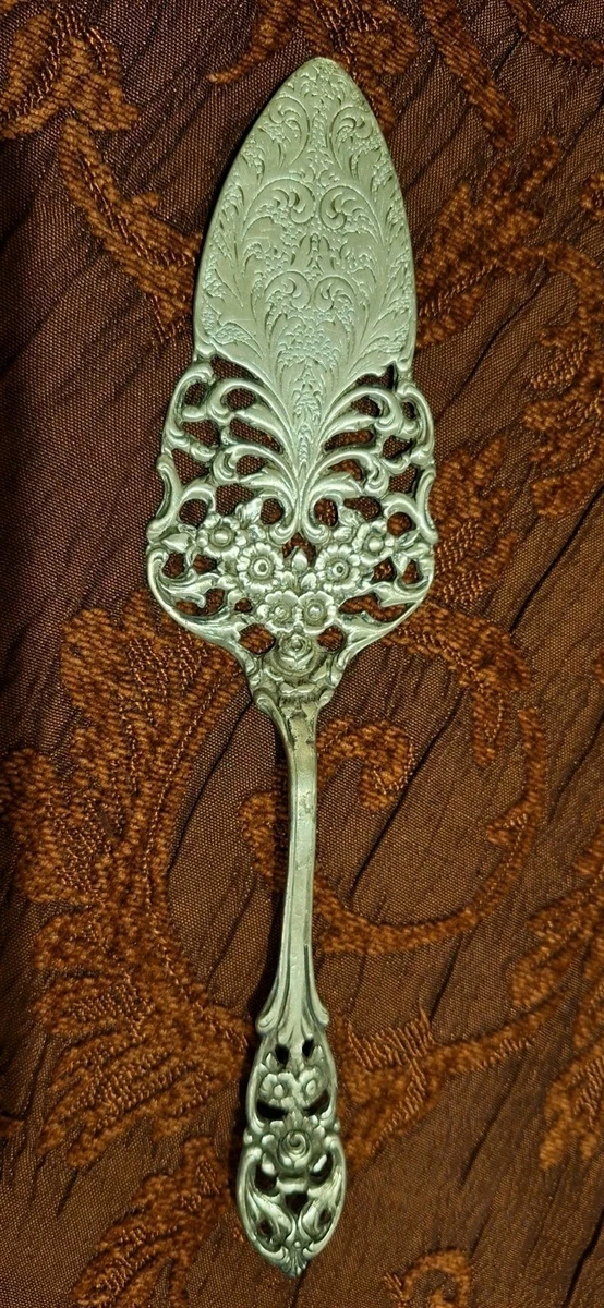 ANCIENNE PELLE À tarte Christofle métal argenté décor floral art