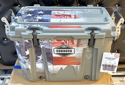 CORDOVA Cooler 28 Qt Hard Basecamp RARE LE Flag Graphics Tag USA Made Gray - NIB