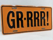 GR-RRR! Pontiac GTO THE JUDGE Metal License Plate Tag Harley Davidson Vanity Vtg