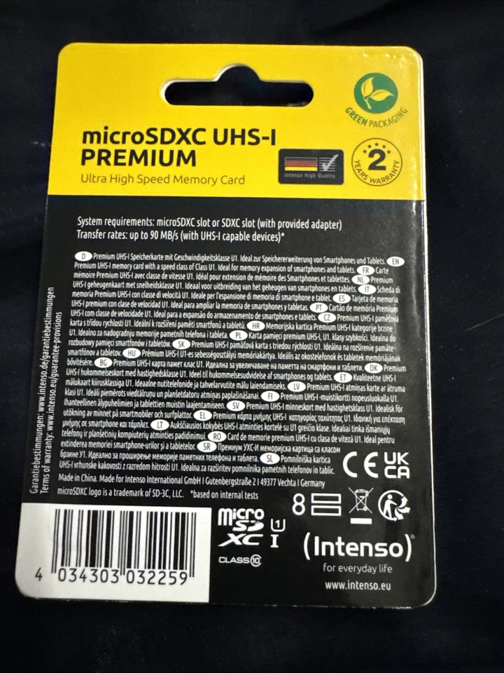 Intenso 128GB Micro SD XC UHS-I Ultra High Speed Memory Card - Image 2 of 2