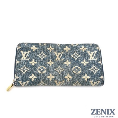 Louis Vuitton Monogram Jacquard Denim Zippy Wallet Blue Purse