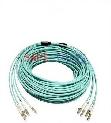 Fiber Optic Jumper Patch Cord LC-LC MM 4   Armored 10G OM3 Fiber Cable 50m #cv