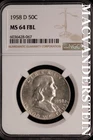 1958-D Franklin Half Dollar - NGC MS 64 FBL - Scarce  No Reserve  #SLK608